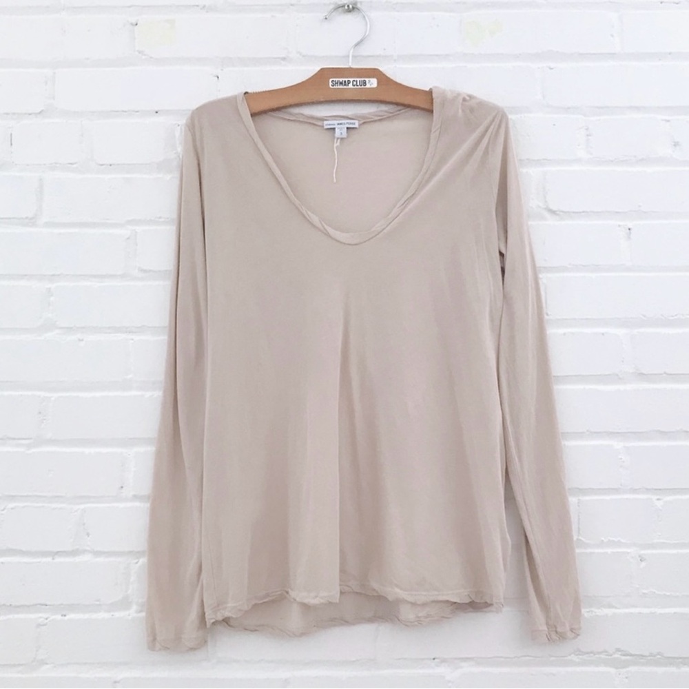 James Perse Cream Long Sleeve Tee